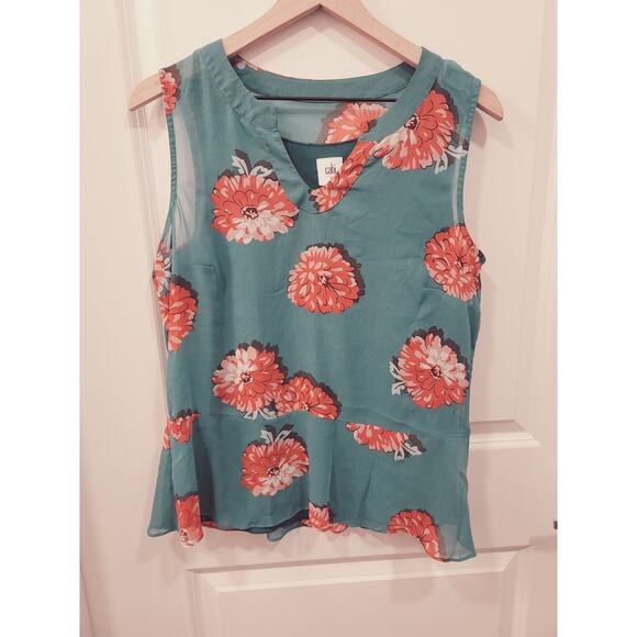Cabi Style 3445 Blushing Floral Sleeveless Blouse - Picture 1 of 6